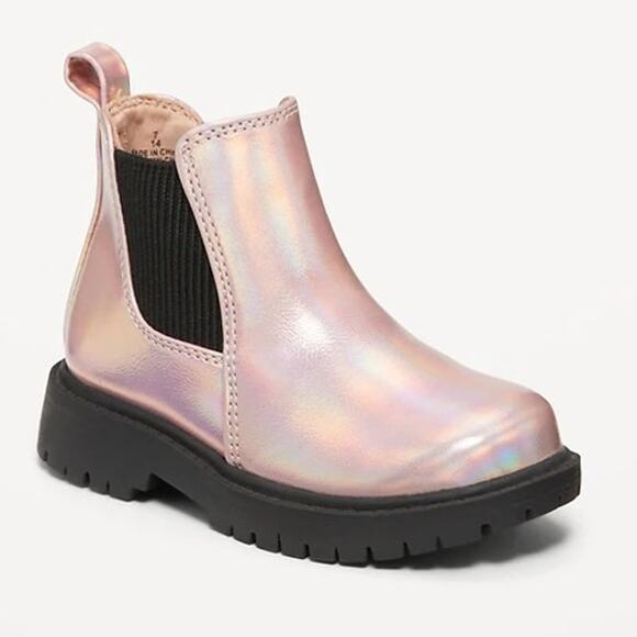 Old Navy Toddler Girls Faux-Leather Chelsea Boots Size 5 - Picture 1 of 7